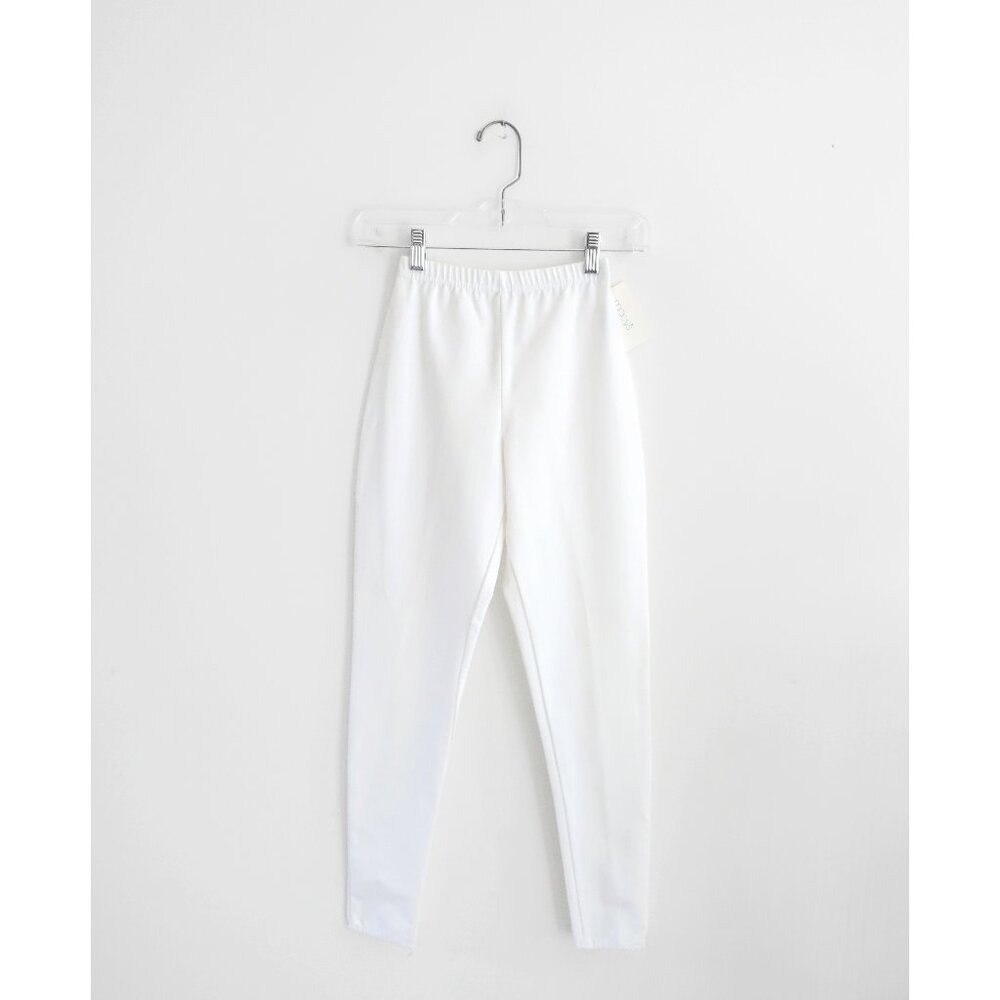 Vtg 80s Calvin Klein White Cotton Stretch Twill Pull-On Skinny Pants XS NWT